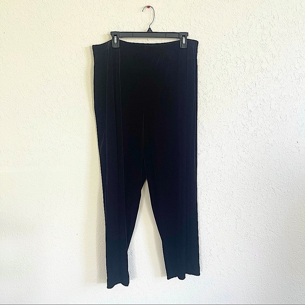 HSN DIALOGUE Black Velvet Plus Size Pants Size 1X Pull On Casual NEW WITH TAGS